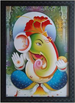 Art Collection Lord Ganesha Ganpati Ganesh Ji Painting Photo Frame