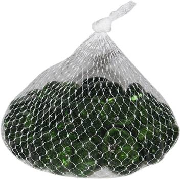 Zevora Green Glossy Decorative Pebble Stone Regular Round Crystal