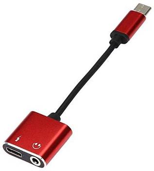 Gvaas Red 2 In 1 Usb Type C Aux Charger To 3 5mm Audio Aux Headphone Audio Jack Charging Cable Adapter Splitter Converter For Type C Smartphones Laptop Red Phone Converter Price In