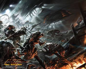 Aliens Vs Predator Three World War Alien Xenomorph Predator Wall