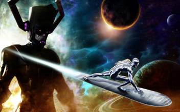 Comics Silver Surfer Galactus Hd Wallpaper Background Fine Art