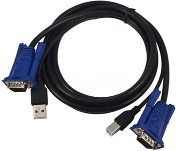 Andtronics Usb Kvm Switch Cable 1 5m 15 Pin Vga Male To Male Usb A To B Cable Cord 2 Cables 1 5 M Vga Cable Andtronics Flipkart Com