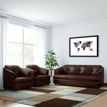 Bharat Lifestyle Gayana Leatherette 3 1 1 Brown Sofa Set Price In India Buy Bharat Lifestyle Gayana Leatherette 3 1 1 Brown Sofa Set Online At Flipkart Com