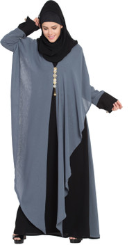 double layer butterfly abaya