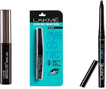 Lakme Absolute Shine Liner Eyeconic Kajal Eyeconic Mascara Combo Pack Of 3 Price In India Buy Lakme Absolute Shine Liner Eyeconic Kajal Eyeconic Mascara Combo Pack Of 3 Online At Flipkart Com Lakme lakme kajal black 2gm aed 42aed 56 25% off. lakme absolute shine liner eyeconic kajal eyeconic mascara combo pack of 3