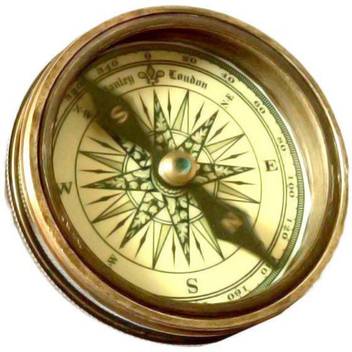 Artshai Stanley London Brass Magnetic Compass With Engraved Poem