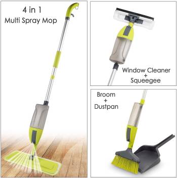 Smile Mom 4 In 1 Multi Spray Mop With Broom Dustpan Window