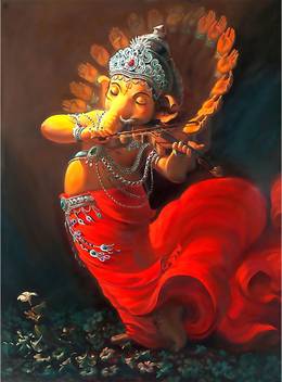 StickMe Hindu God - Lord Ganesha - Playing Violin Creative Wall Art Canvas  Painting- SM3058 Canvas 18 inch x 24 inch Painting Price in India - Buy  StickMe Hindu God - Lord