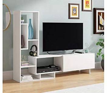 Heera Moti Corporation Tv Stand White Color Tv Unit Multi Functional Storage Console Bookshelf Organize Solid Wood Tv Entertainment Unit Price In India Buy Heera Moti Corporation Tv Stand White