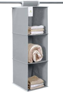 Homestrap Homestrap Hanging 3 Shelf Wardrobe Organizer Grey