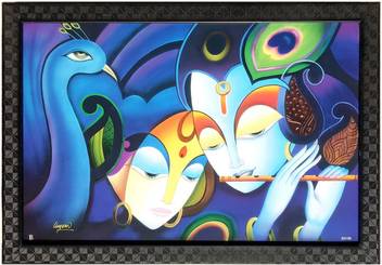 Art Collection Lord Krishna Radha Krishna Painting with Frame Radha Krishna  Painting with Frame Lord Krishna