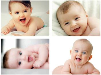 set of 4 cute baby combo posters smiling baby poster poster for pregnant women hd baby wall poster for room decor 12x18 inch 300gsm thick