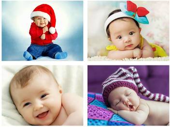 set of 4 cute baby combo posters smiling baby poster poster for pregnant women hd baby wall poster for room decor 12x18 inch 300gsm thick