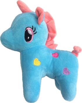 Creativevilla Cute Blue Unicorn Horse Plush Stuffed Soft Toy
