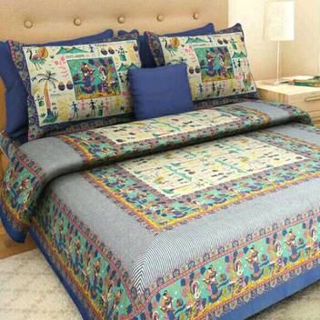 Kanha Online Shopping 200 Tc Cotton Double King Abstract Bedsheet