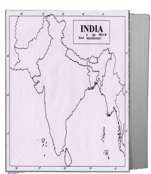 blank physical map of india Flipkart Com Craftwaft Physical Map Of India Blank A4 Project blank physical map of india