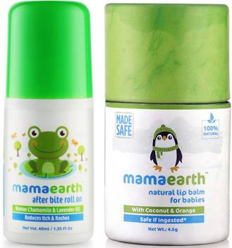 Mamaearth After Bite Roll On For Rashes Mosquito Bites For Babies And Natural Baby Lip Balm For Babies With Coconut Oil Cocoa Butter Orange Buy Baby Care Combo