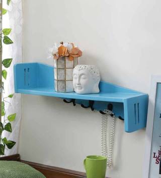 Kraftstics Wooden Wall Key Holder Shelf Number Of Shelf 1 Blue Wooden Wall Shelf Price In India Buy Kraftstics Wooden Wall Key Holder Shelf Number Of Shelf 1 Blue