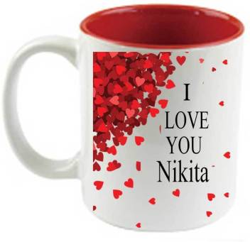 Juvixbuy I Love You Nikita Printed Inside Red Ceramic Coffee