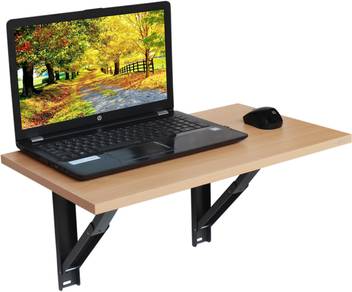 Captiver Minielara Folding Wall Mounted Table For Study Cum Laptop Beech Dining Tables With Storage Foldable Brackets Kitchen Breakfast Bed Old Man Work Station Engineered Wood Study Table Price In India