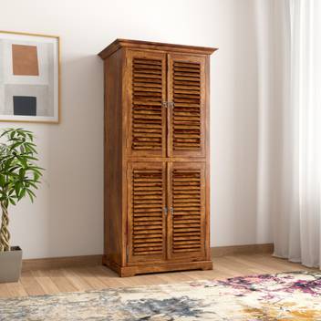 The Attic Sheesham Wood Solid Wood 2 Door Wardrobe Price In India