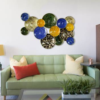 Craftter Multicolor 14 Plates Marble Finish Metal Wall Art Decorative Wall Sculpture Handing Home Decor Price In India Buy Craftter Multicolor 14 Plates Marble Finish Metal Wall Art Decorative Wall Sculpture Collection of marble items with meenakaari and natural color paint.
