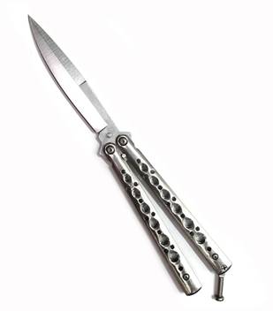 military green new silver butterfly knife butterfly knife