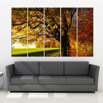 Coloriffy Multiple Frames Beautiful Tree Wall Painting For Living