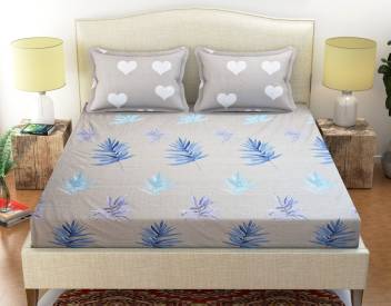 Kritarth Handicrafts 300 Tc Cotton Double King Floral Bedsheet
