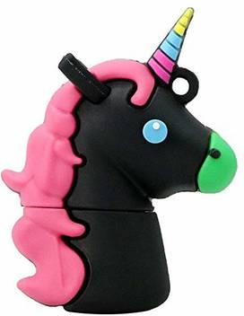Microware Cartoon Cute Black Unicorn Animal Rainbow Horse Shape 8