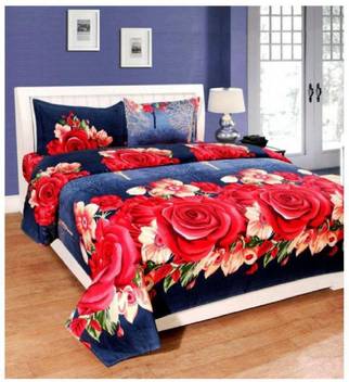 Geo Nature 140 Tc Microfiber Double 3d Printed Bedsheet Buy Geo