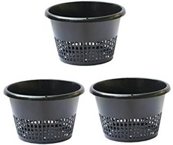 Orchidwala 8 Inch Orchid Hydroponics Pot Black Net Design Orchid