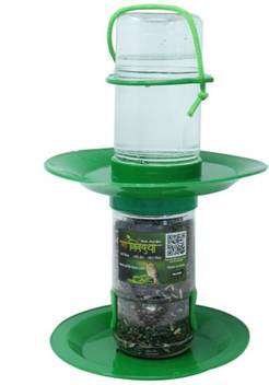 Amijivdaya Small 2 In 1 Bird Food And Water Feeder Double Decker