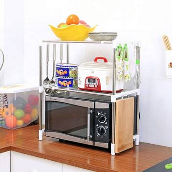 Zinza 2 Layerdouble Microwave Oven Stand Shelf Side Organizer