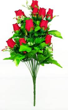 Bluebird ™ Lovely Red Rose Flower Bunch with black outline for Flower Vase,  Gifting, Home Decor, Fstivals (14 Flowers) Red Rose Artificial Flower Price  in India - Buy Bluebird ™ Lovely Red