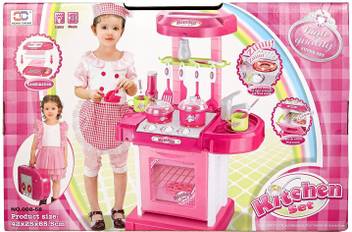 Jsk Enterprise Kids Kitchen Set With Foldeble Bag Light And Music