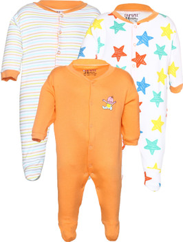 orange baby sleepsuit