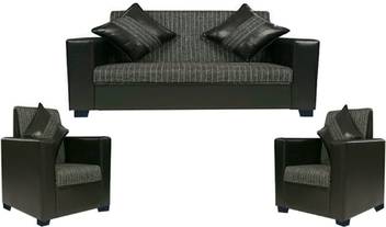Fabbulls Fabric 3 1 1 Black Sofa Set Price In India Buy