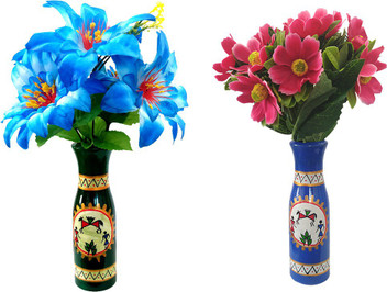 small artificial flowers in vase