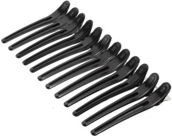 Sweetpea 12 Pcs Section Clamps Hairdressing Hair Clips Black Alloy