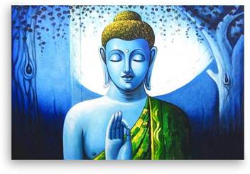 Art Amori Blue Buddha Religious Canvas Painting Canvas 18 Inch X
