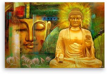 Art Amori Sitting Buddha Canvas Painting Canvas 18 Inch X 24 Inch