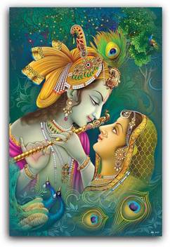 Art Amori Divine Love Radhe Krishna Canvas Painting Canvas 24 Inch