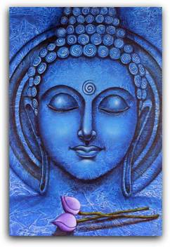 Art Amori Adorable Blue Buddha Canvas Painting Canvas 24 Inch X 36