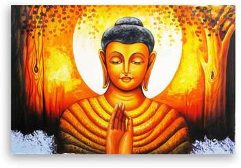 Art Amori Peaceful Lord Buddha Canvas Painting Canvas 24 Inch X 36