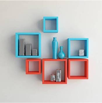 Rag Solutions Rag Wooden Wall Shelf Number Of Shelves 6 Red Blue Multicolor Mdf Medium Density Fiber Wall Shelf Price In India Buy Rag Solutions Rag Wooden Wall Shelf Number