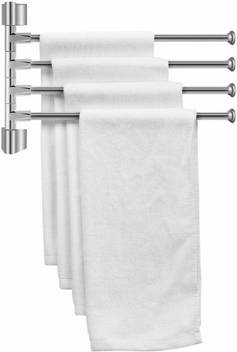 Impulse Stainless Steel 4 Arm Bathroom Swing Hanger Towel Rack 4 Arm Bathroom Swing Hanger Towel Rack