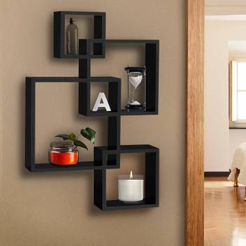 Anjana Decor Wall Shelf Rack Set Of 4 Intersecting Wall Mounted
