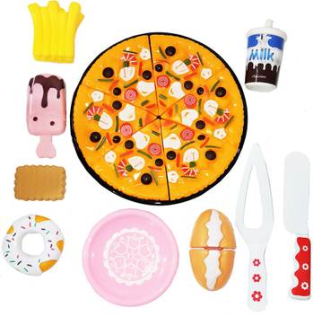 Shanaya Realistic Sliceable Pizza And Dessert Items Pretend Play