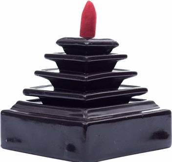 Miss Peach Handicrafted Useful Smoke Fountain Backflow Incense Burner With 10 Free Smoke Backflow Incense Cones